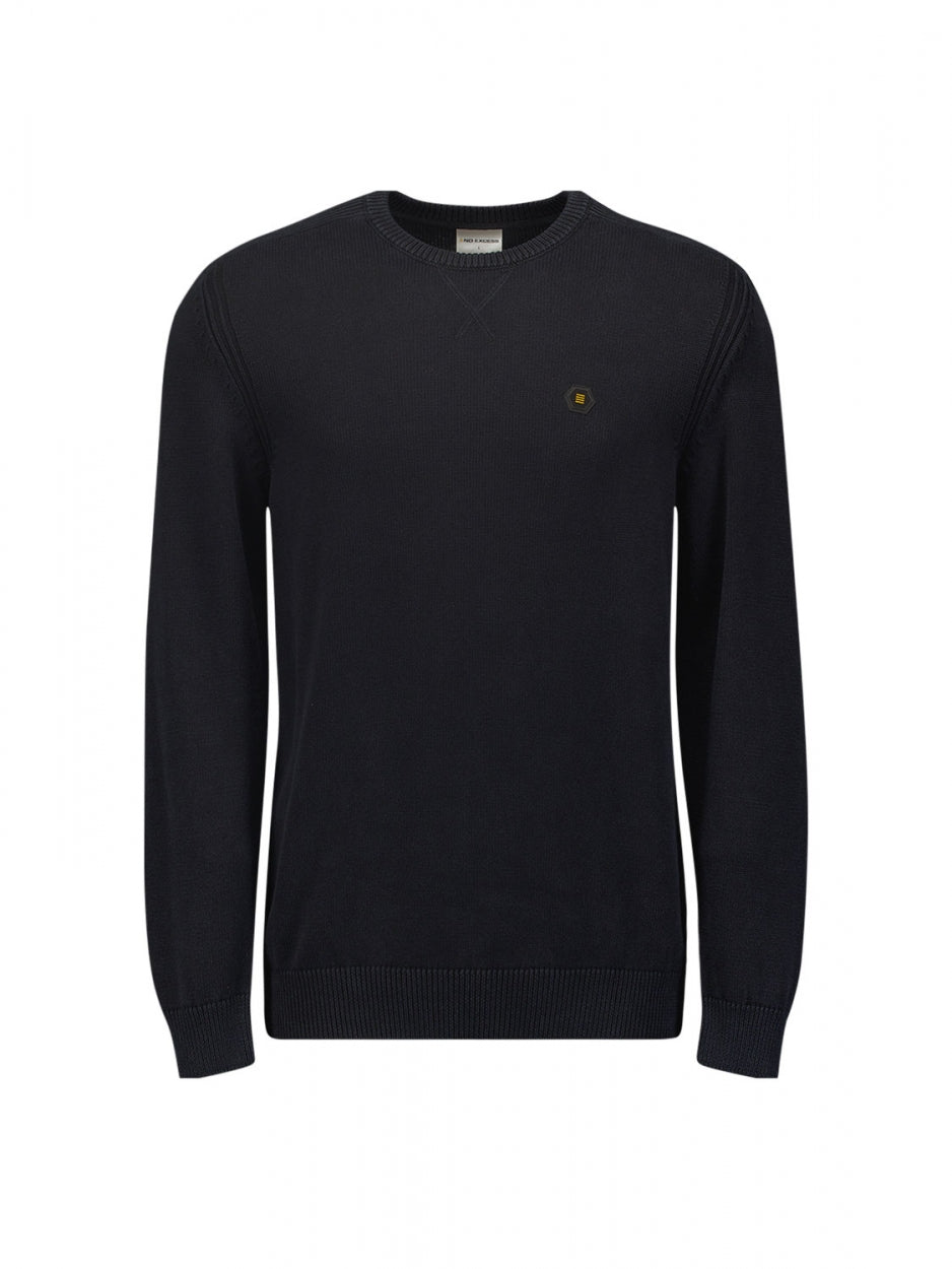 Pullover Crewneck Relief Garment Dyed + Stone Washed | Black