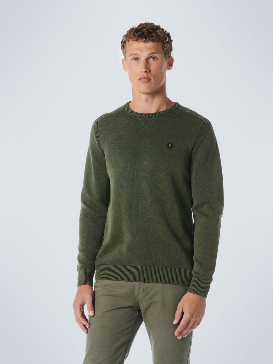 Pullover Crewneck Relief Garment Dyed + Stone Washed | Dark Green