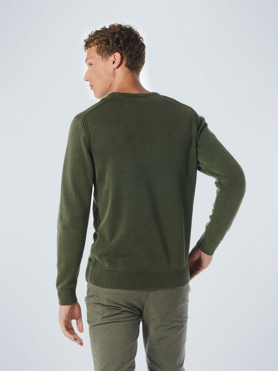 Pullover Crewneck Relief Garment Dyed + Stone Washed | Dark Green