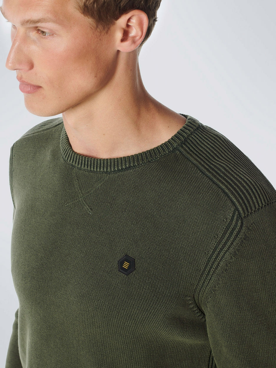 Pullover Crewneck Relief Garment Dyed + Stone Washed | Dark Green