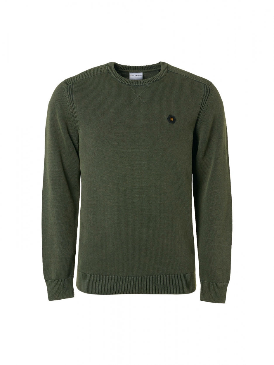 Pullover Crewneck Relief Garment Dyed + Stone Washed | Dark Green