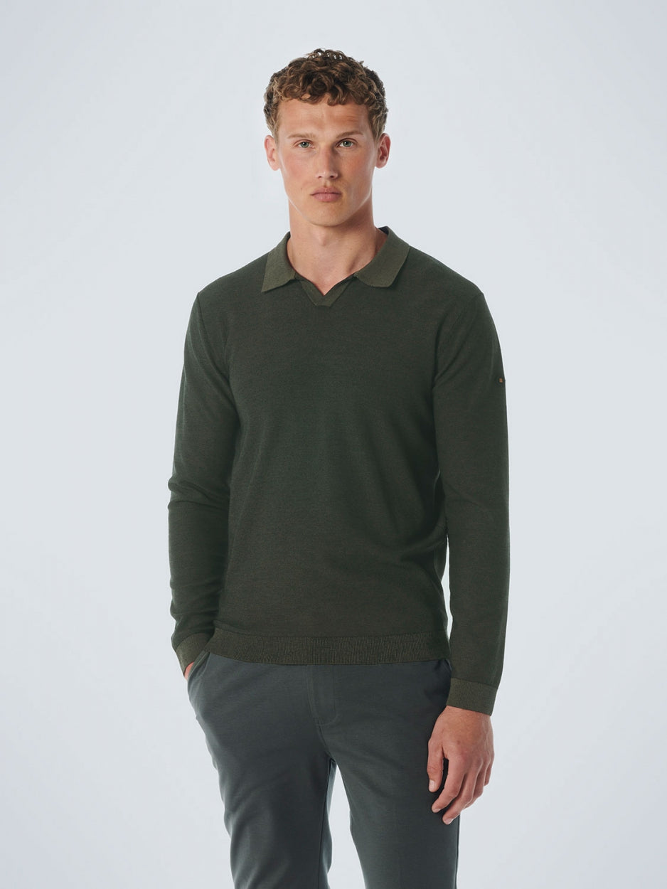 Pullover Polo 2 Coloured Jacquard | Dark Green