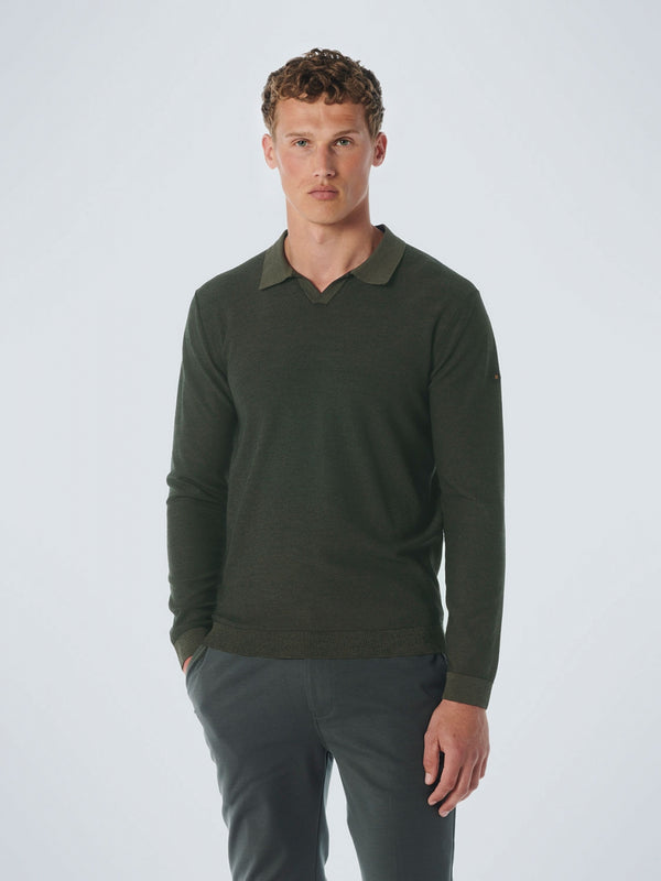 Pullover Polo 2 Coloured Jacquard | Dark Green
