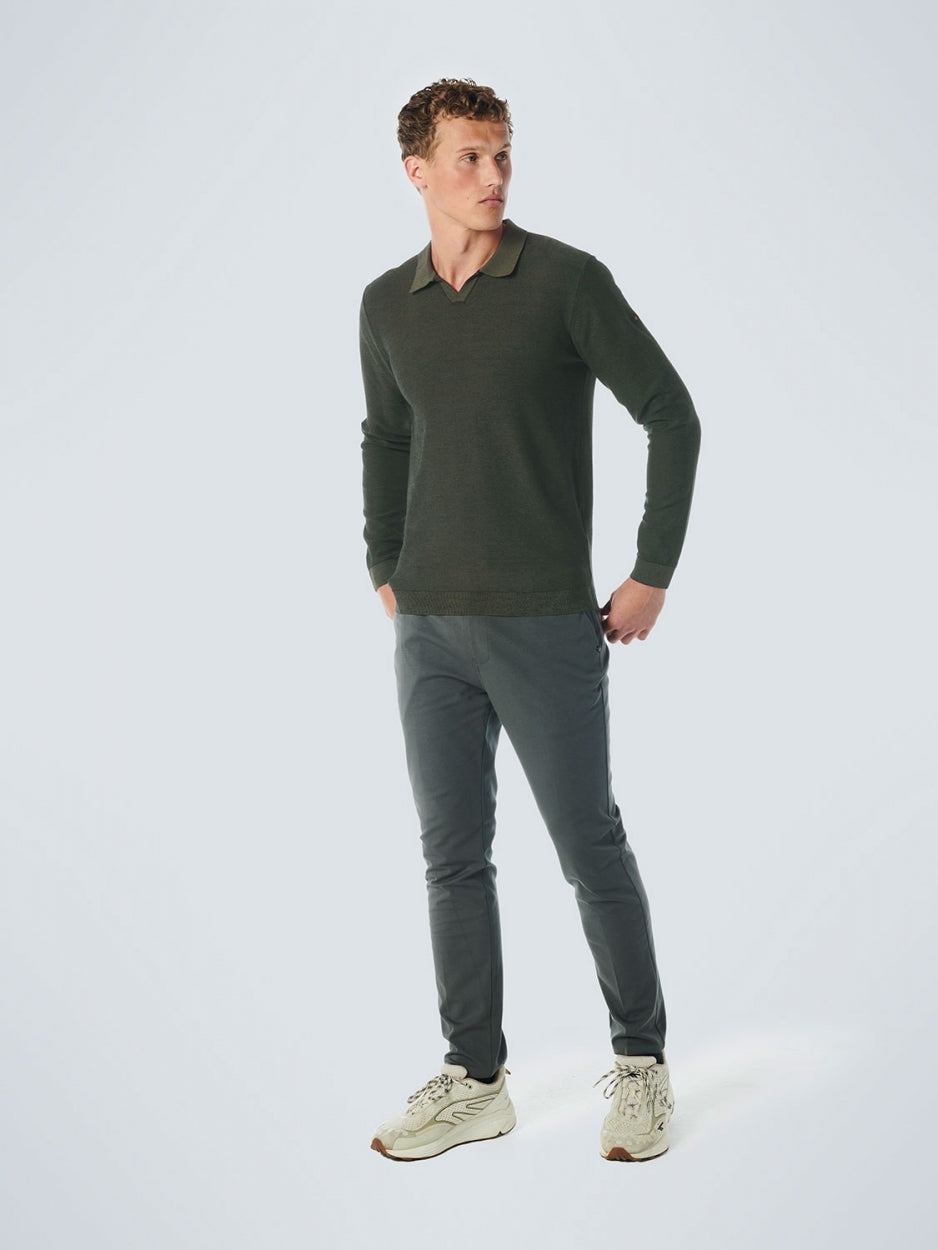 Pullover Polo 2 Coloured Jacquard | Dark Green