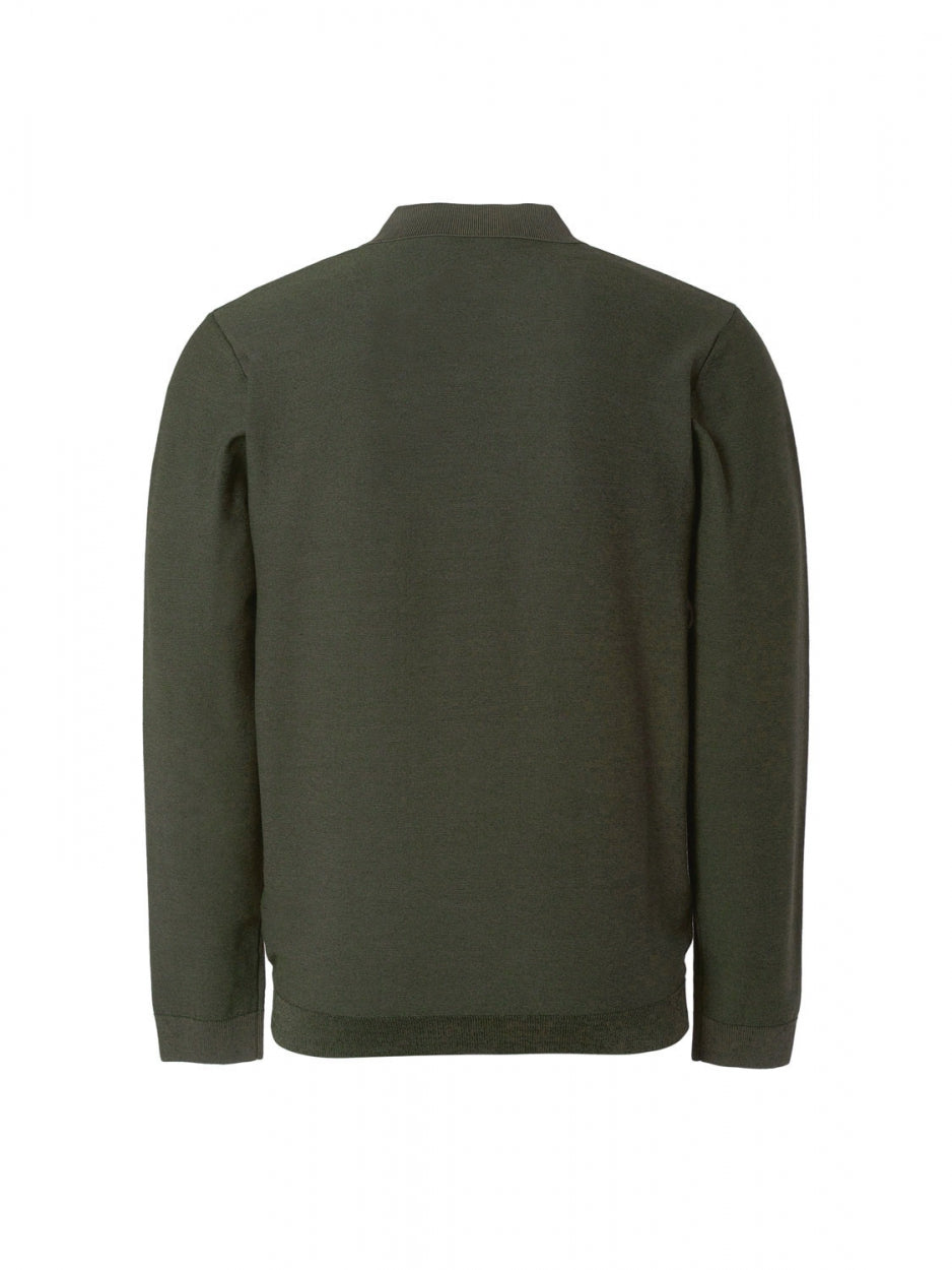 Pullover Polo 2 Coloured Jacquard | Dark Green