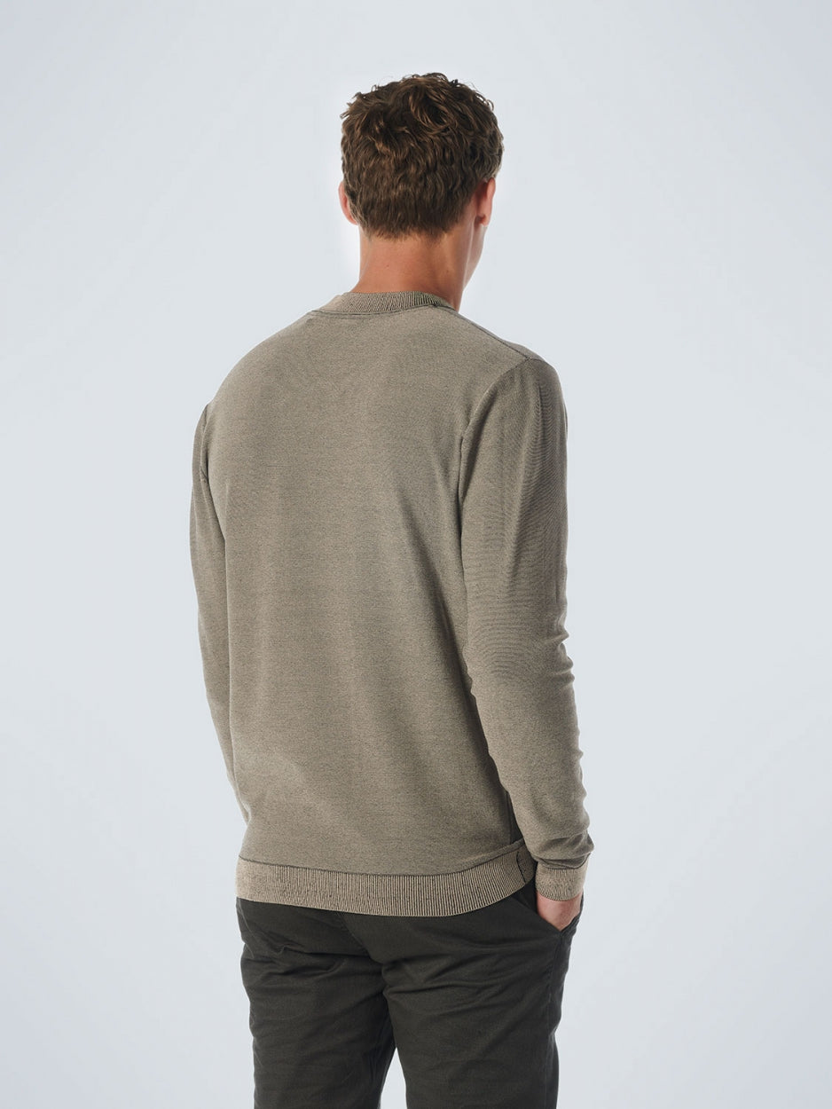 Pullover Crewneck 2 Coloured Jacquard | Stone