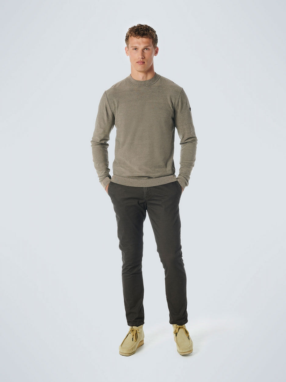 Pullover Crewneck 2 Coloured Jacquard | Stone