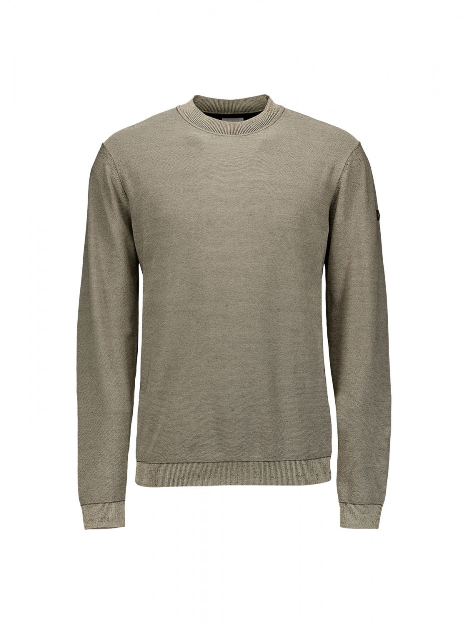 Pullover Crewneck 2 Coloured Jacquard | Stone