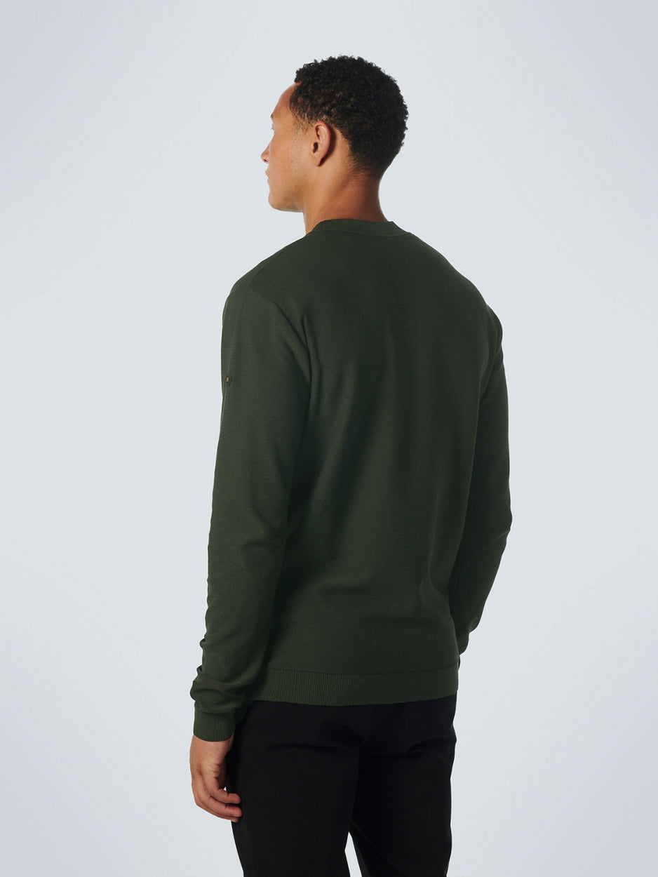 Pullover Crewneck 2 Coloured Jacquard | Dark Green