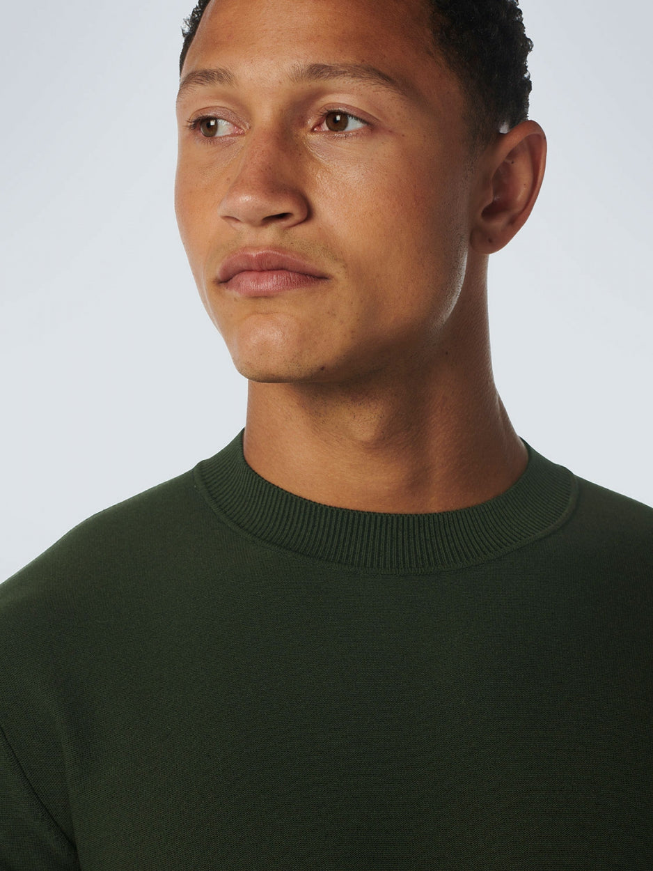 Pullover Crewneck 2 Coloured Jacquard | Dark Green