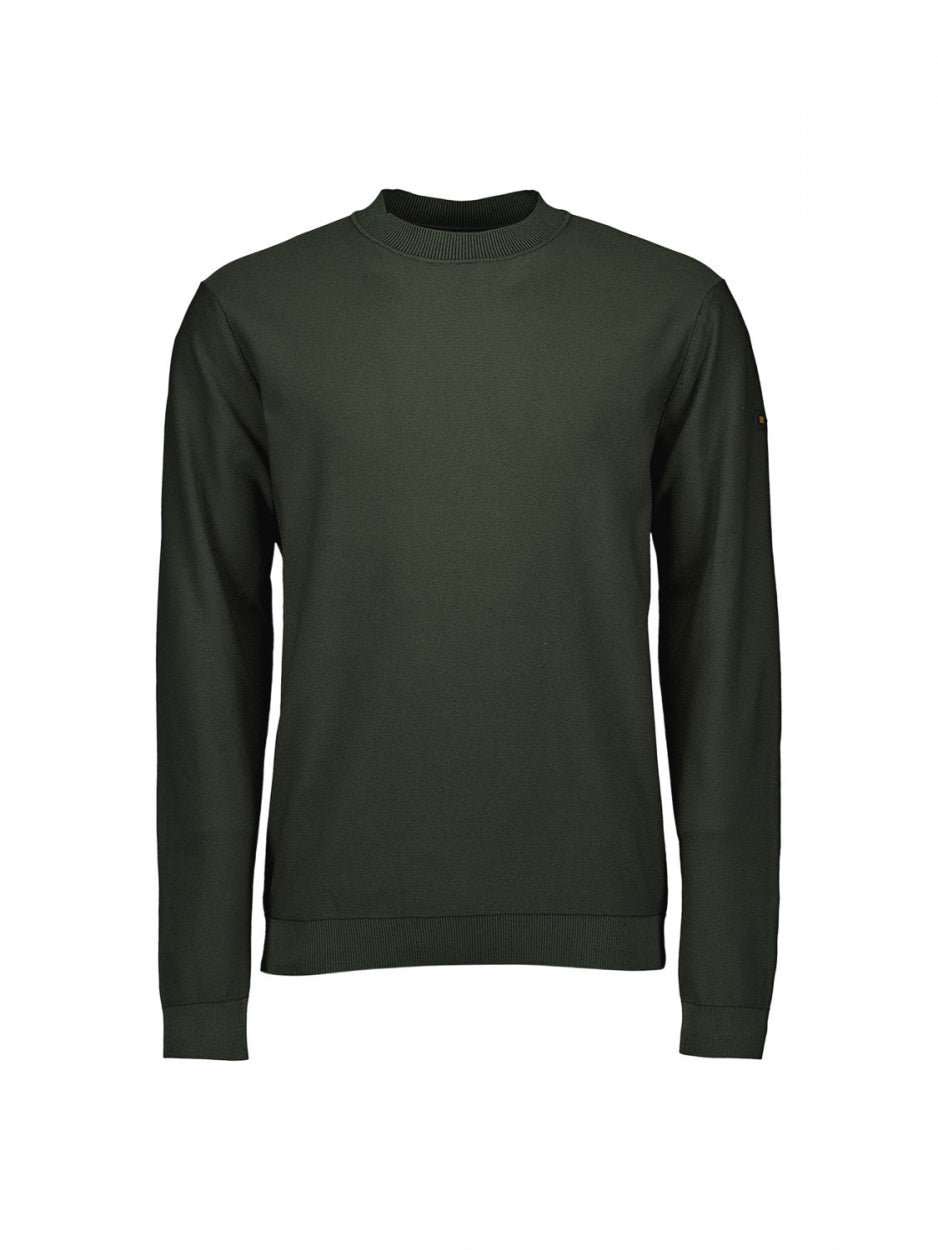Pullover Crewneck 2 Coloured Jacquard | Dark Green