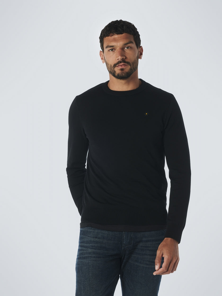 Pullover Crewneck 2 Coloured Melange | Black