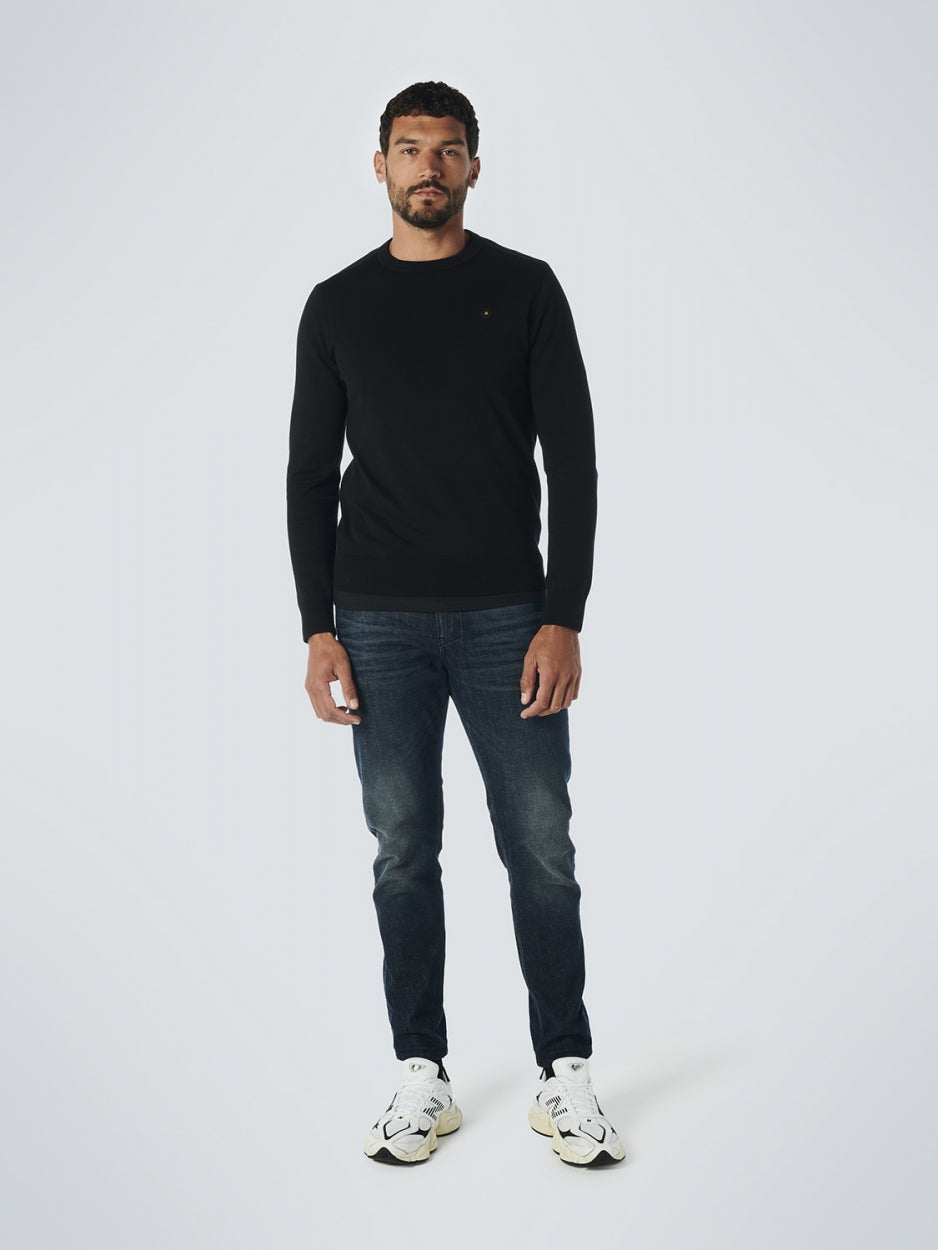 Pullover Crewneck 2 Coloured Melange | Black