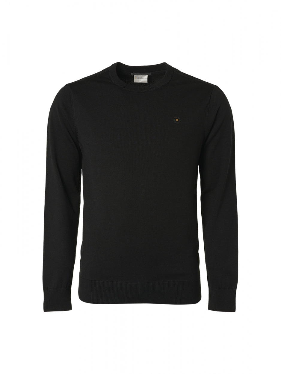 Pullover Crewneck 2 Coloured Melange | Black