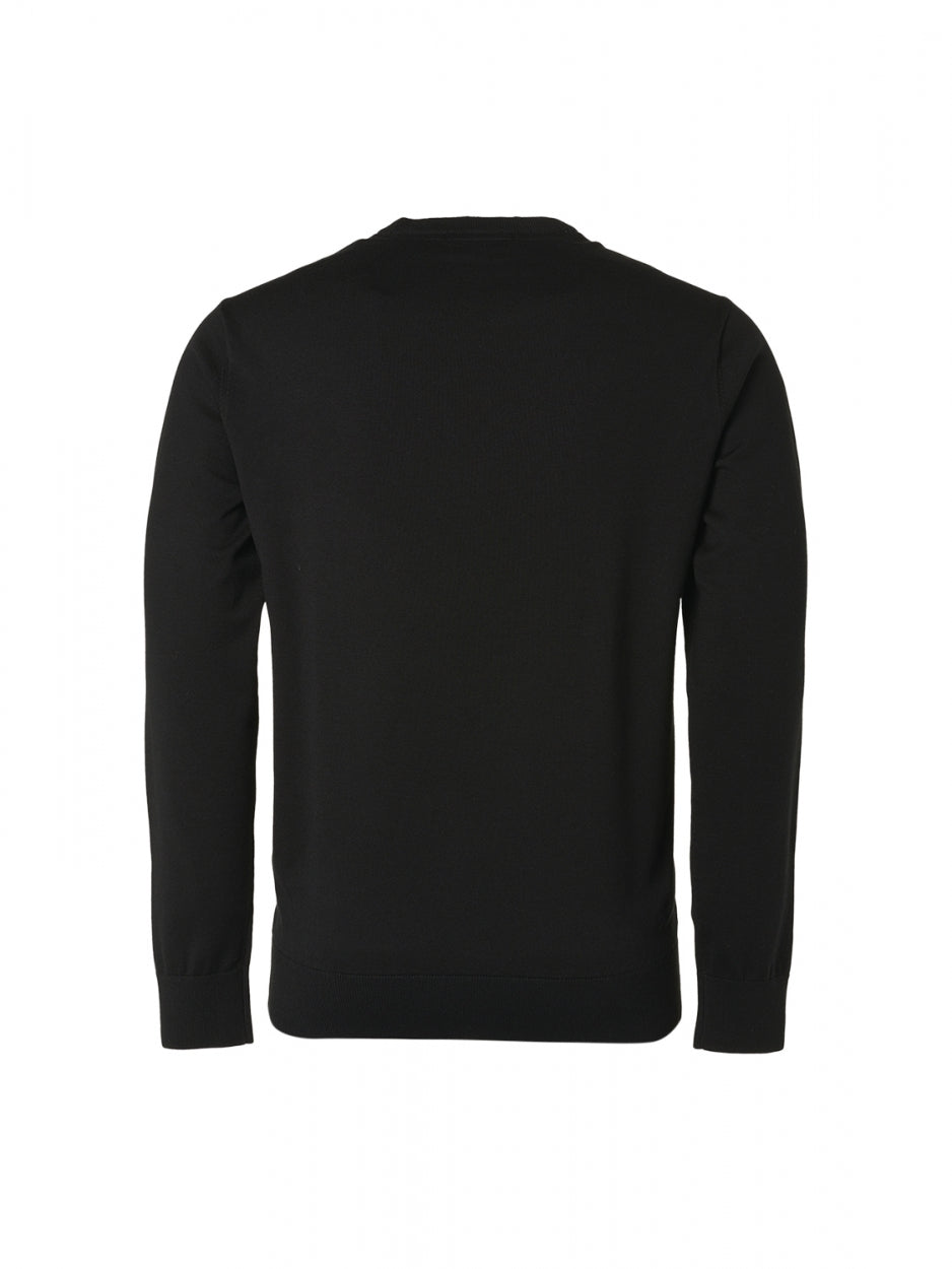 Pullover Crewneck 2 Coloured Melange | Black