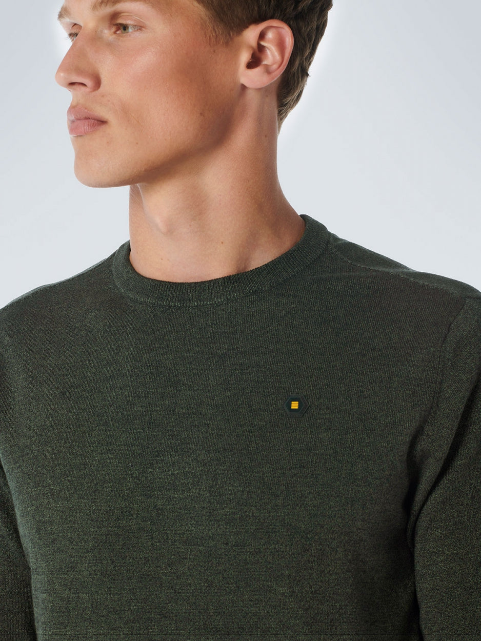 Pullover Crewneck 2 Coloured Melange | Dark Green