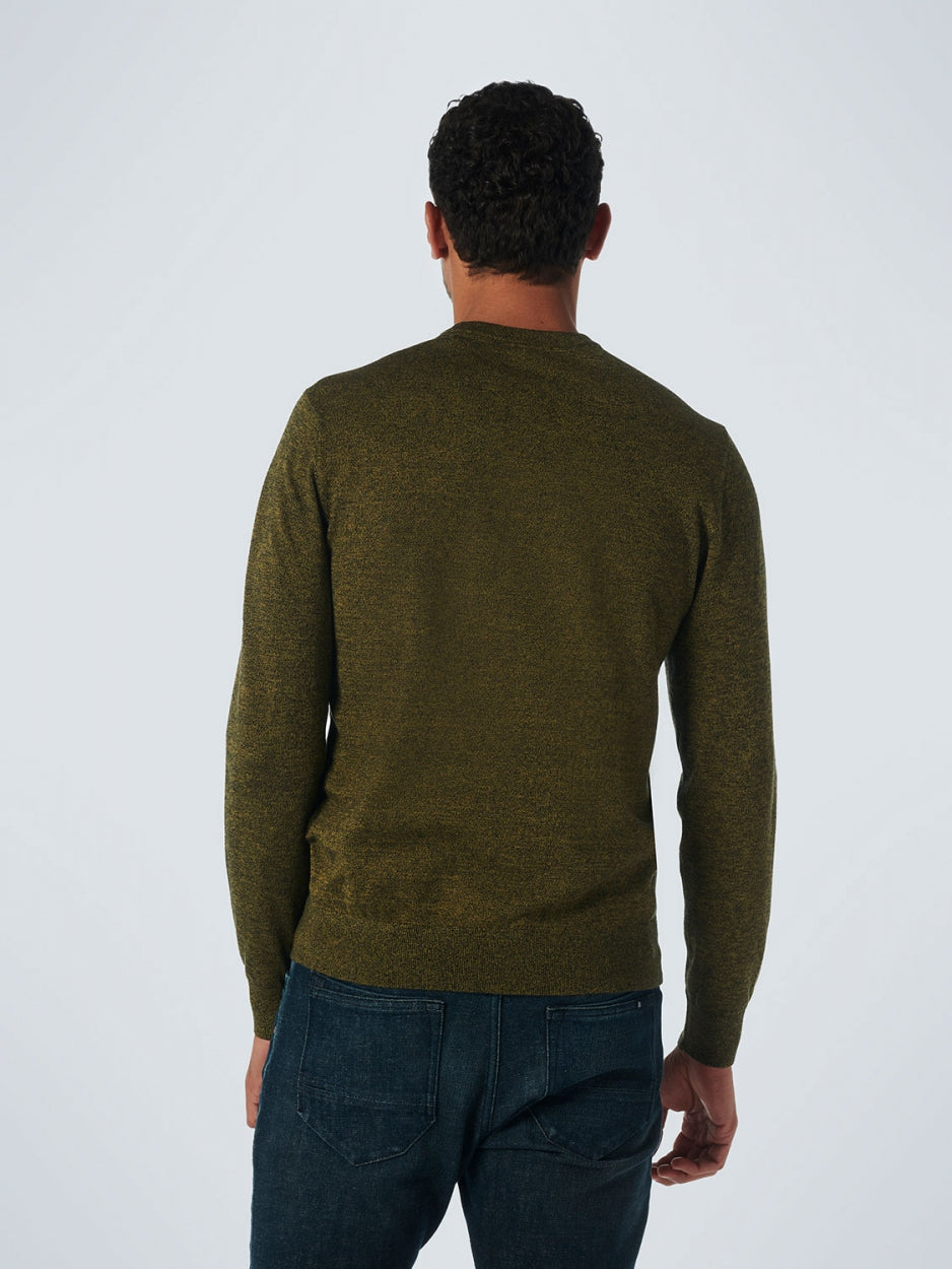 Pullover Crewneck 2 Coloured Melange | Olive
