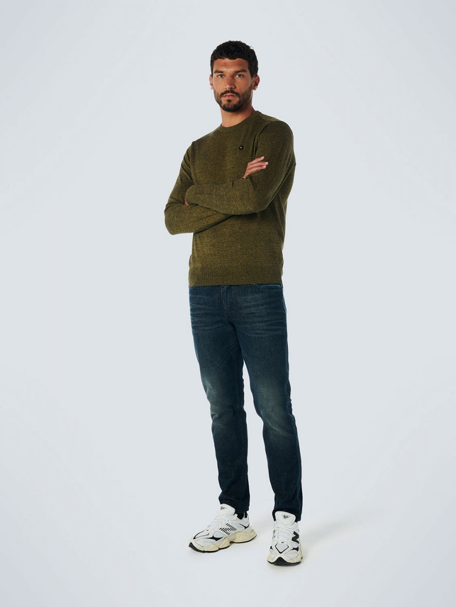 Pullover Crewneck 2 Coloured Melange | Olive