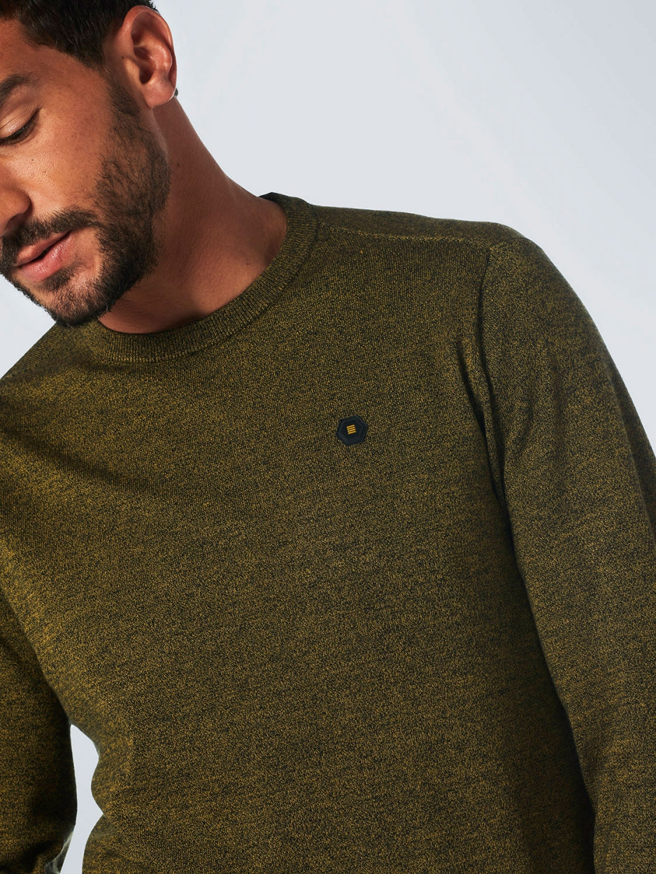 Pullover Crewneck 2 Coloured Melange | Olive