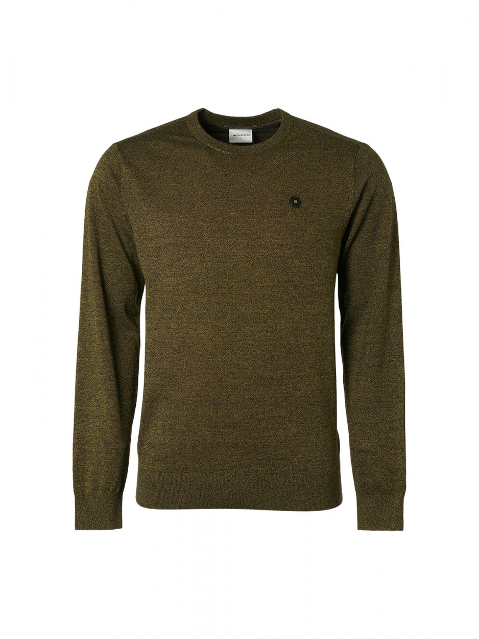 Pullover Crewneck 2 Coloured Melange | Olive