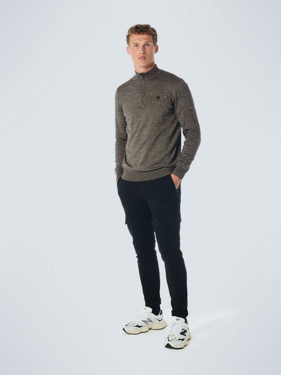 Pullover Half Zip 2 Coloured Melange | Stone