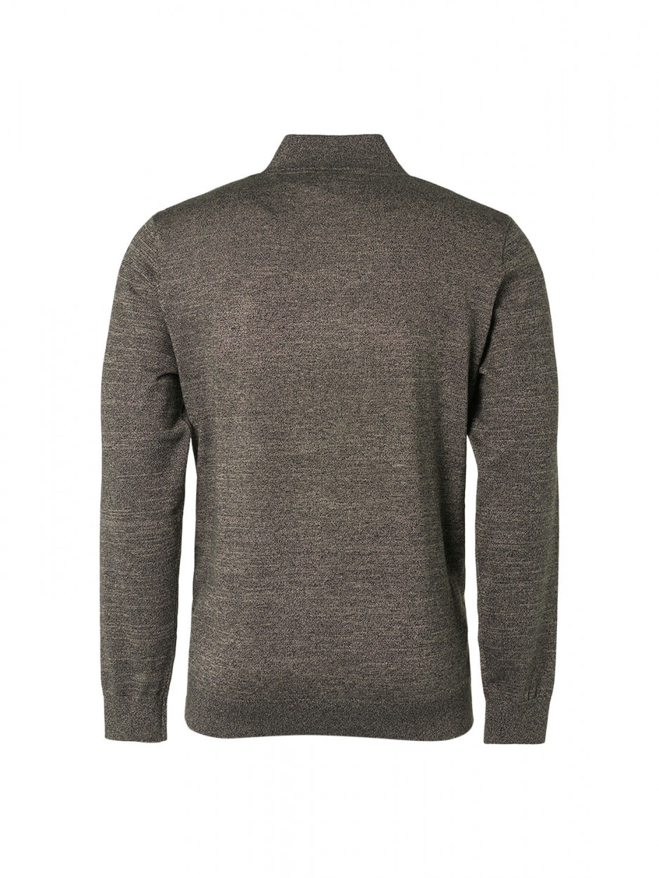 Pullover Half Zip 2 Coloured Melange | Stone