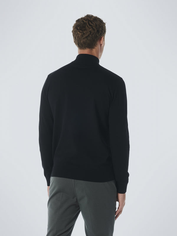 Pullover Half Zip 2 Coloured Melange | Black