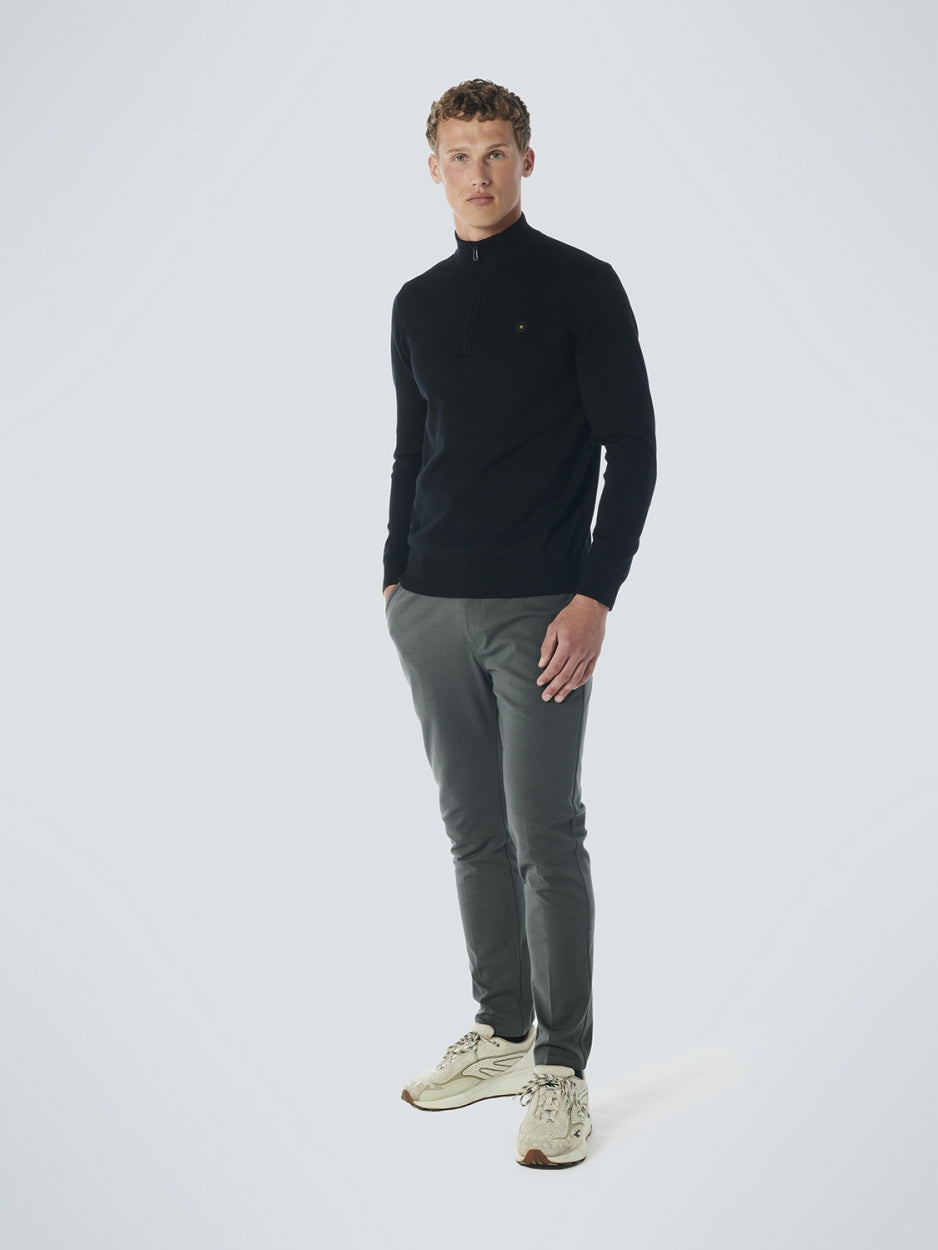 Pullover Half Zip 2 Coloured Melange | Black