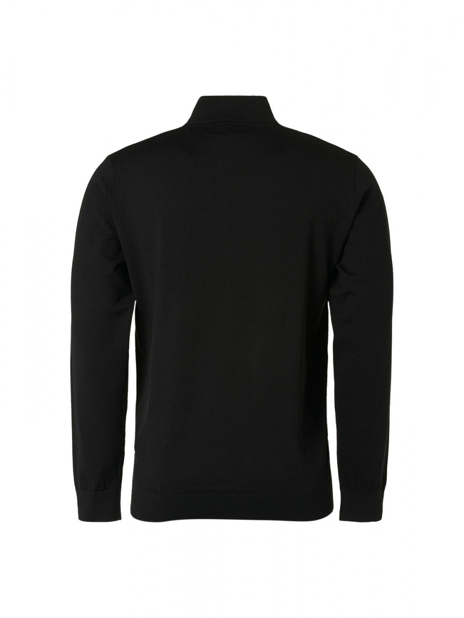 Pullover Half Zip 2 Coloured Melange | Black