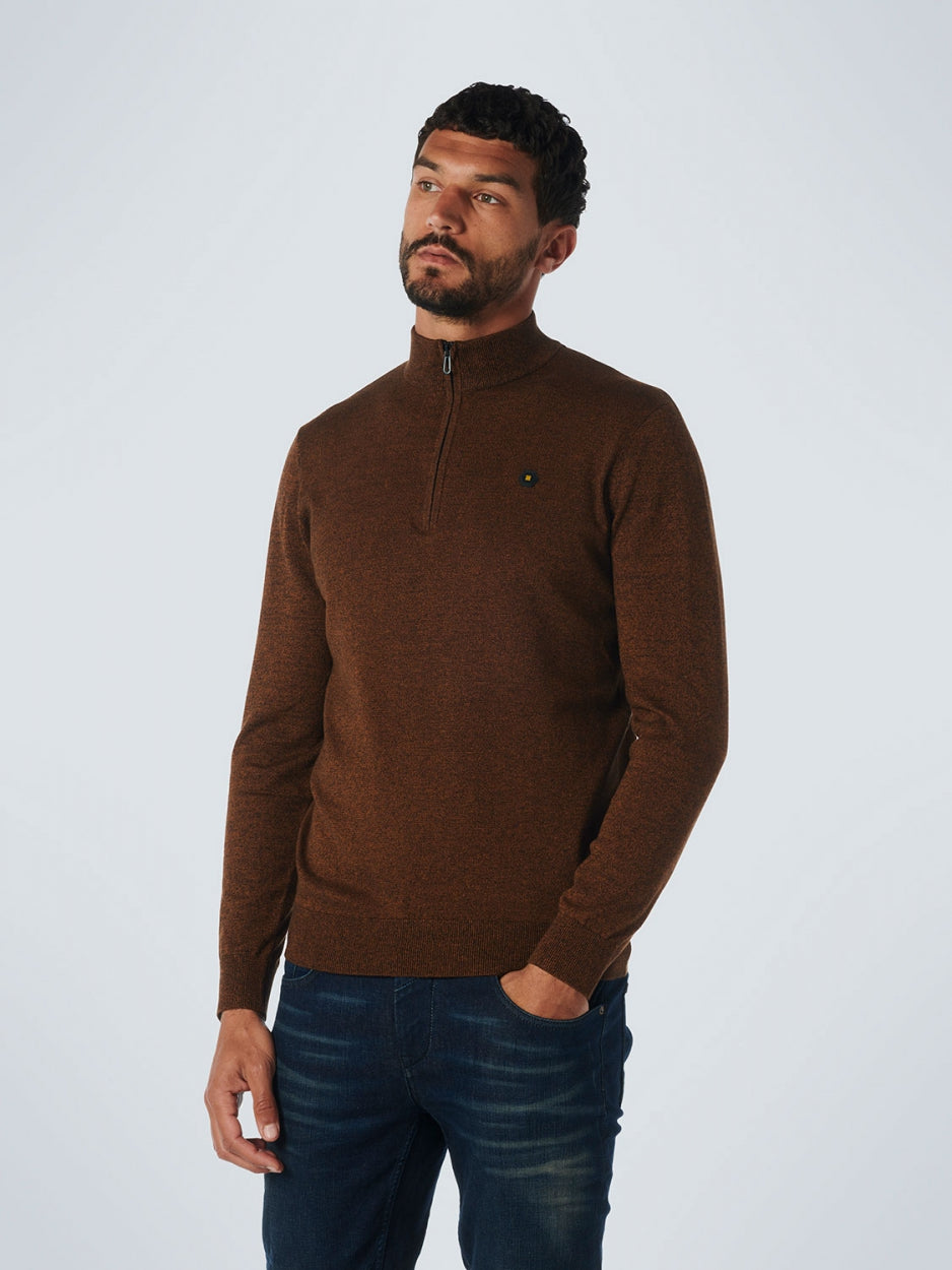 Pullover Half Zip 2 Coloured Melange | Caramel – No Excess