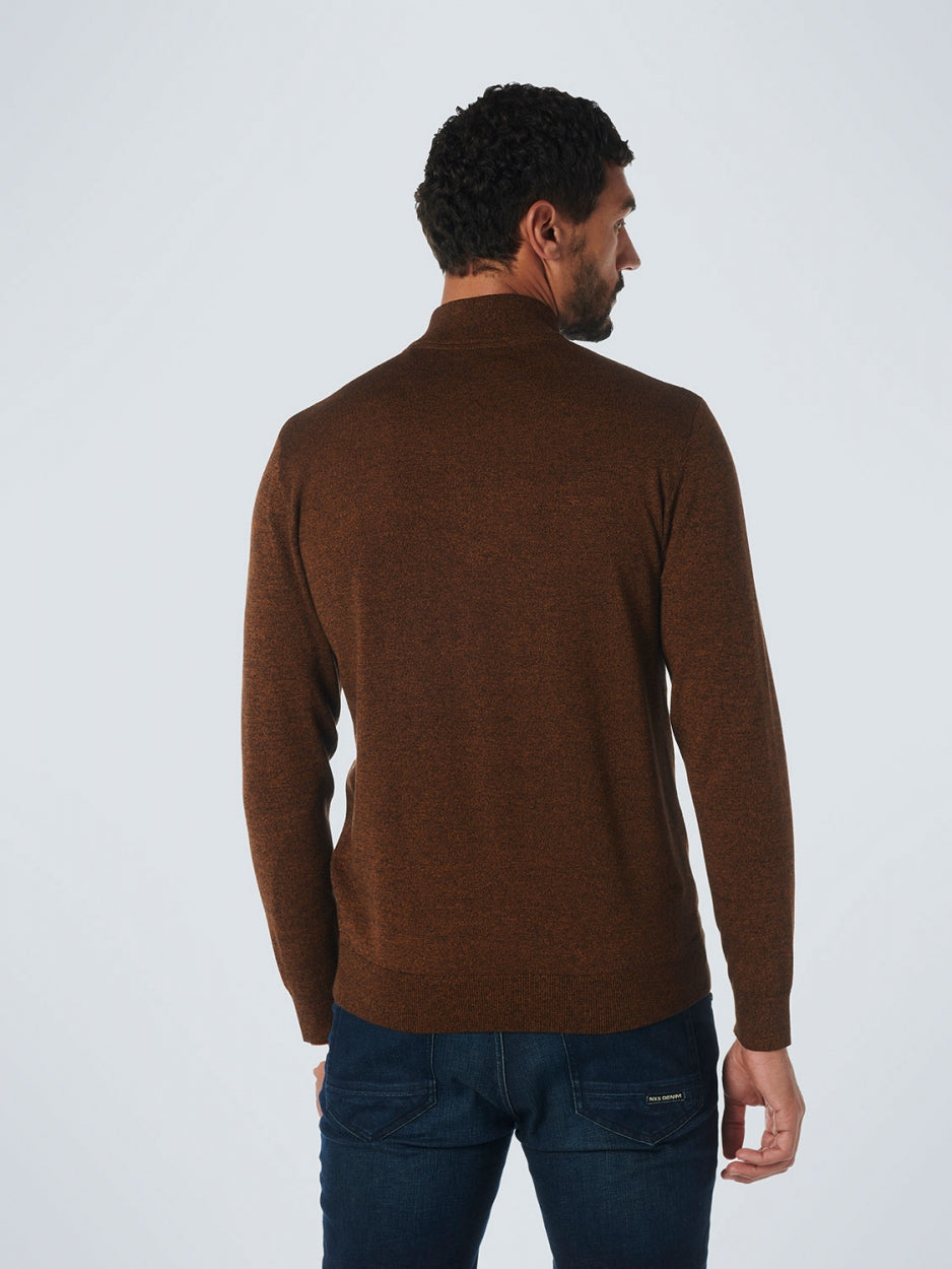 Pullover Half Zip 2 Coloured Melange | Caramel