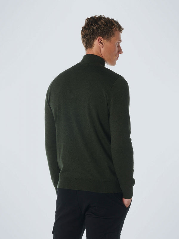 Pullover Half Zip 2 Coloured Melange | Dark Green