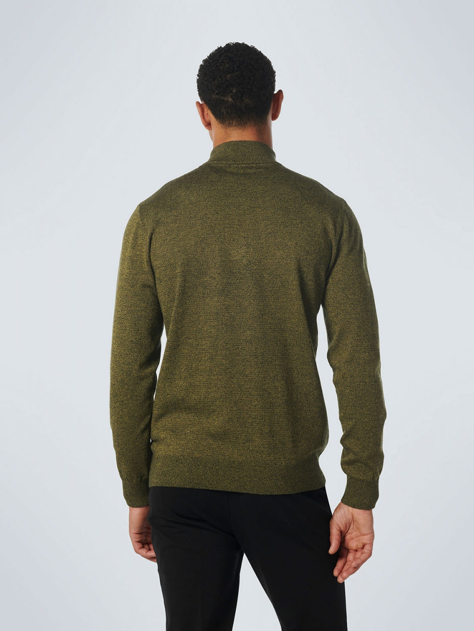Pullover Half Zip 2 Coloured Melange | Olive