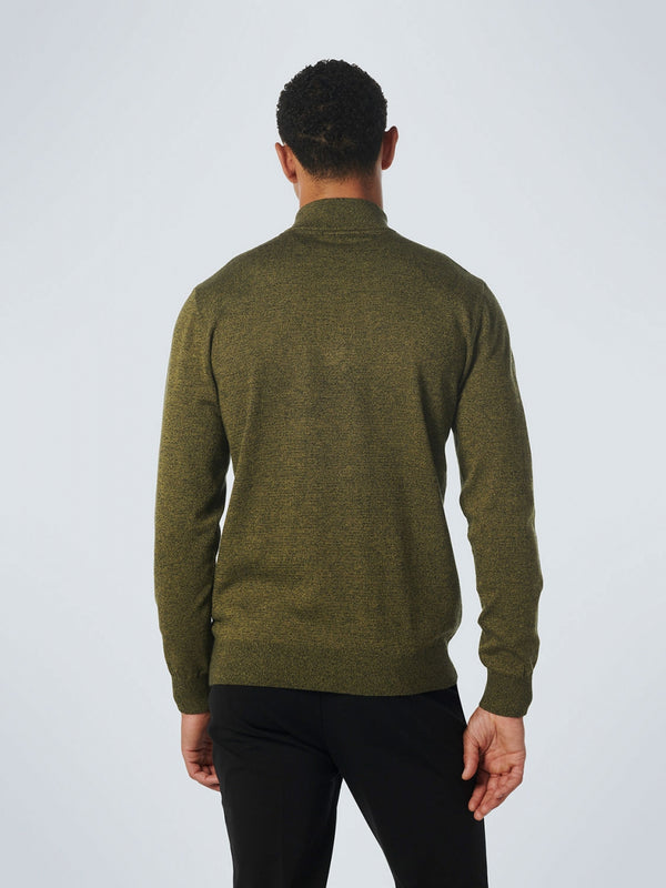 Pullover Half Zip 2 Coloured Melange | Olive