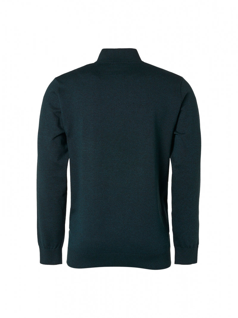 Pullover Half Zip 2 Coloured Melange | Ocean