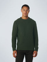 Pullover Crewneck Cable Jacquard With Wool | Dark Green