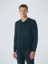 Pullover V-Neck 2 Coloured Melange | Ocean