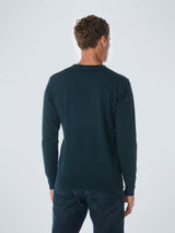 Pullover V-Neck 2 Coloured Melange | Ocean