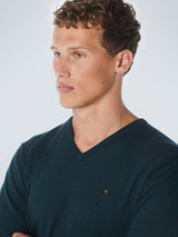 Pullover V-Neck 2 Coloured Melange | Ocean