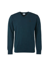 Pullover V-Neck 2 Coloured Melange | Ocean