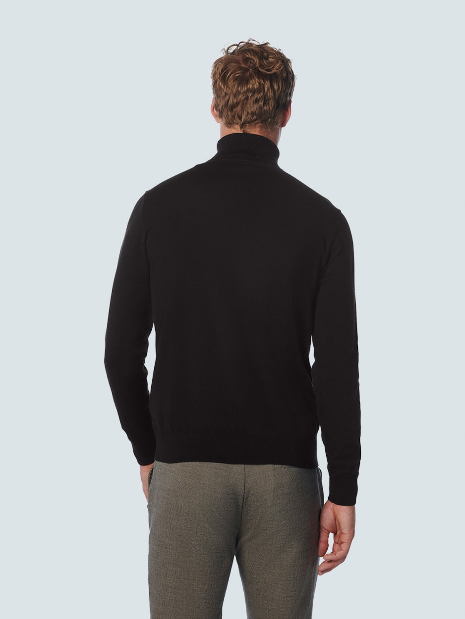 Pullover Rollneck 2 Coloured Melange | Black