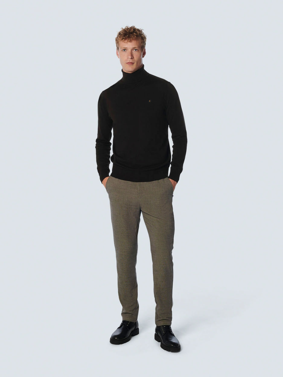 Pullover Rollneck 2 Coloured Melange | Black