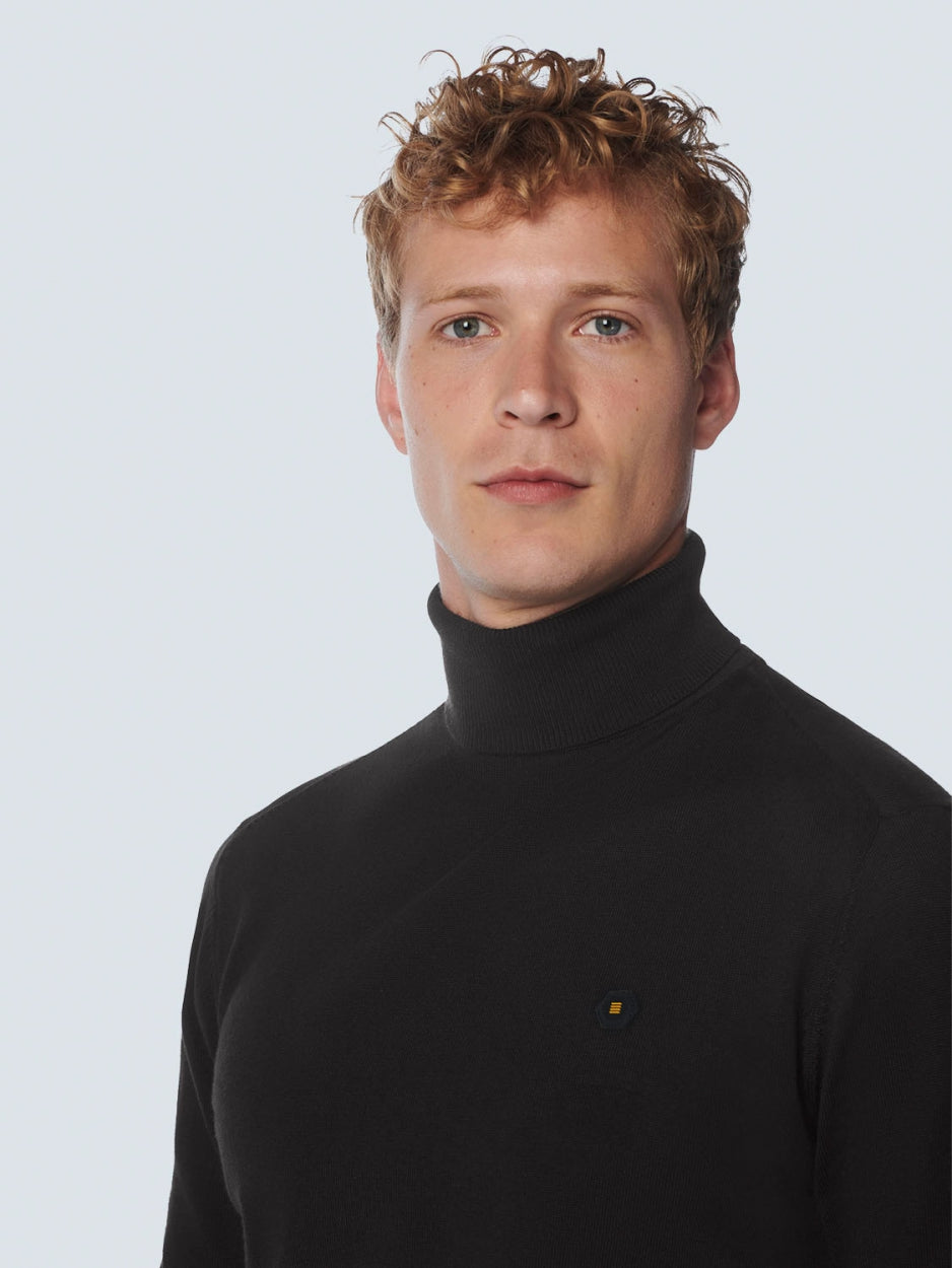 Pullover Rollneck 2 Coloured Melange | Black