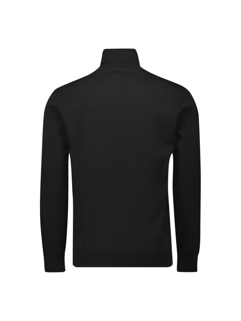 Pullover Rollneck 2 Coloured Melange | Black
