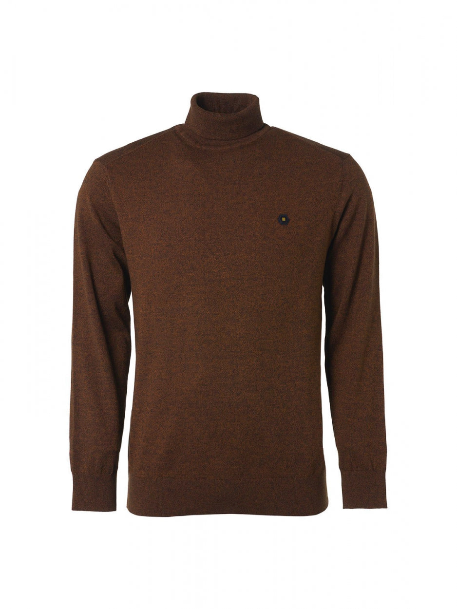 Pullover Rollneck 2 Coloured Melange | Caramel