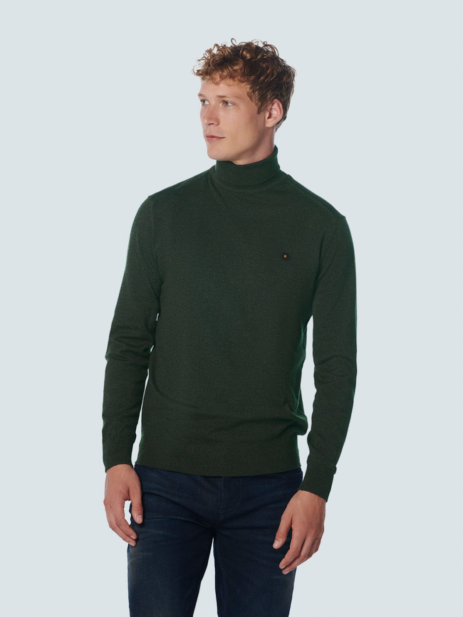 Pullover Rollneck 2 Coloured Melange | Dark Green