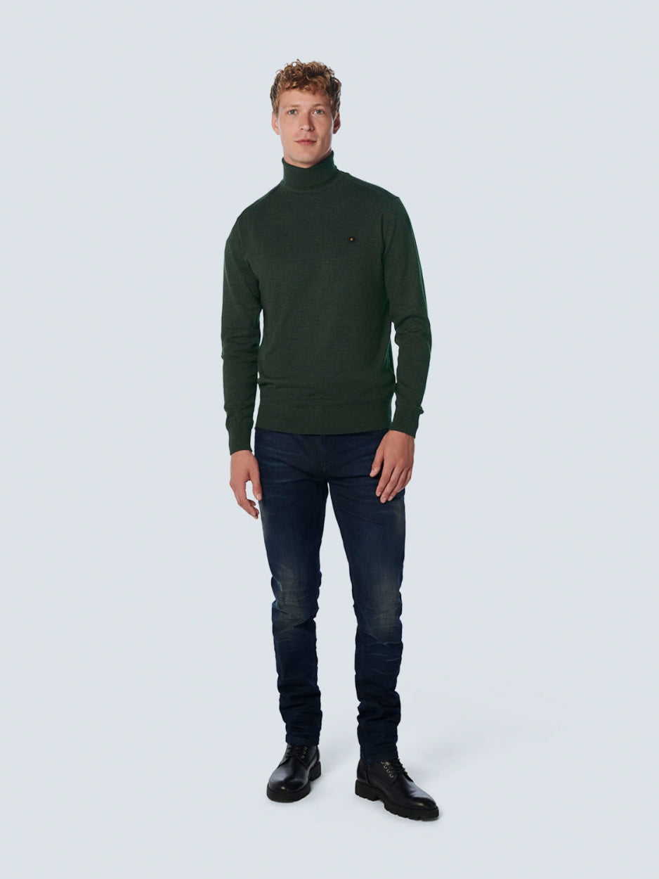 Pullover Rollneck 2 Coloured Melange | Dark Green