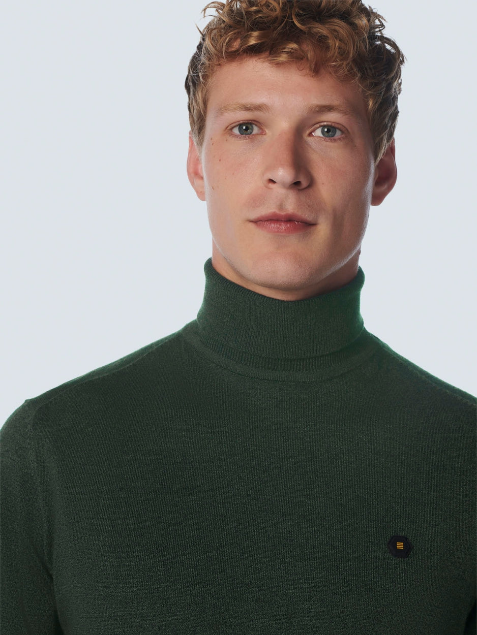 Pullover Rollneck 2 Coloured Melange | Dark Green