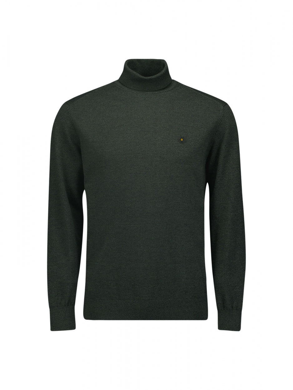 Pullover Rollneck 2 Coloured Melange | Dark Green