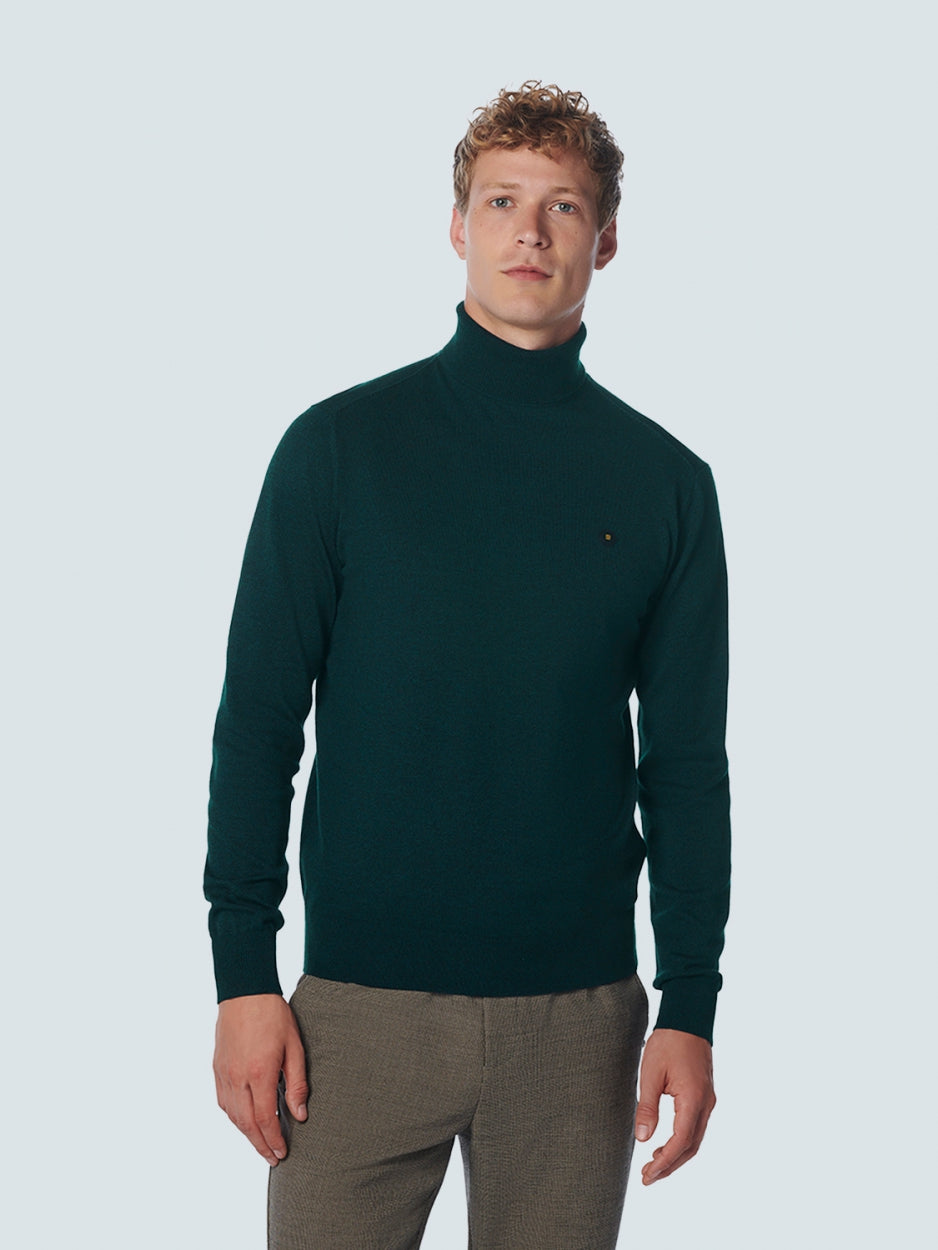 Pullover Rollneck 2 Coloured Melange | Ocean